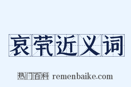 哀茕近义词是什么意思的图片